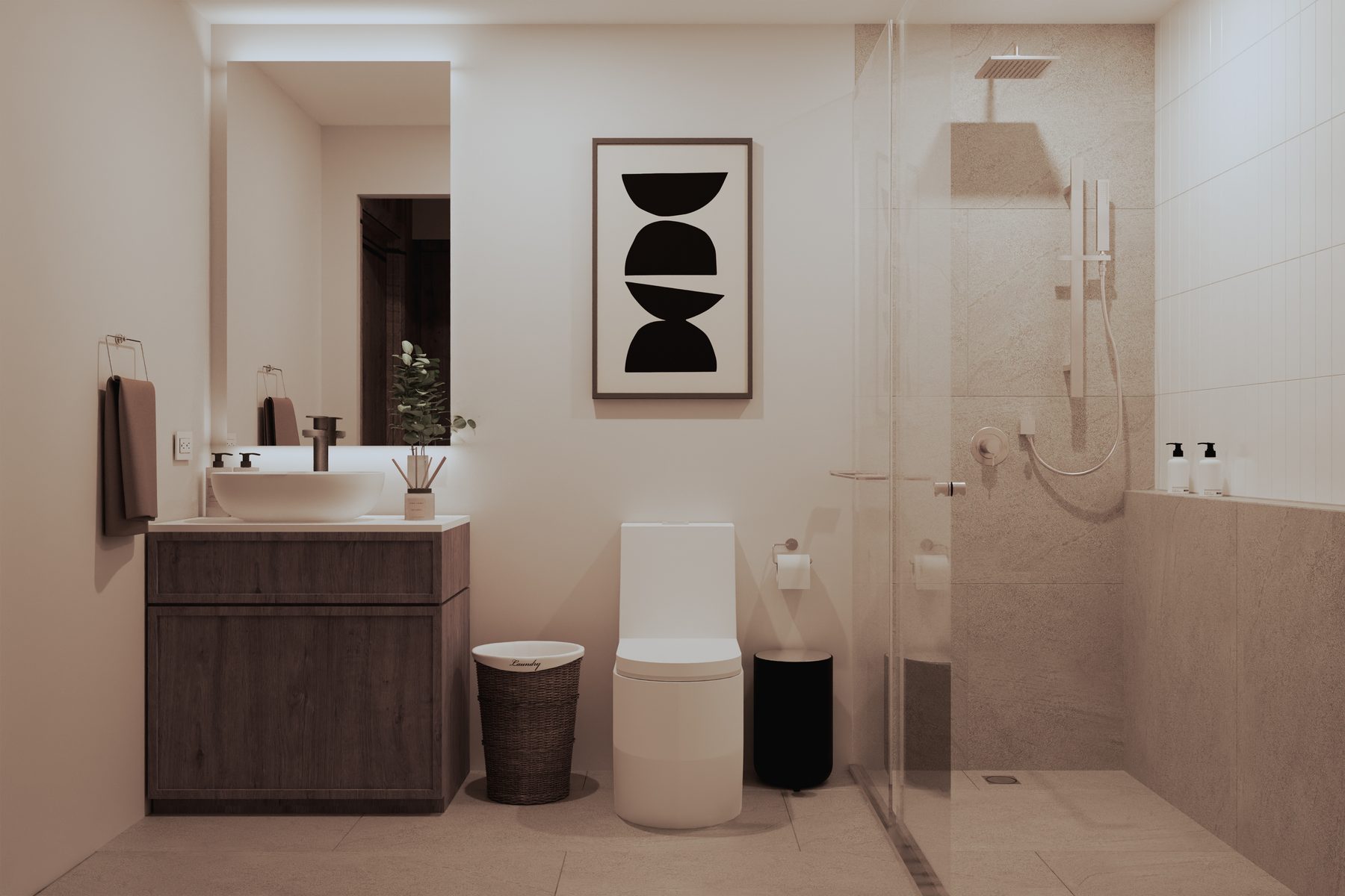 Baño de visitas de un departamento Altara